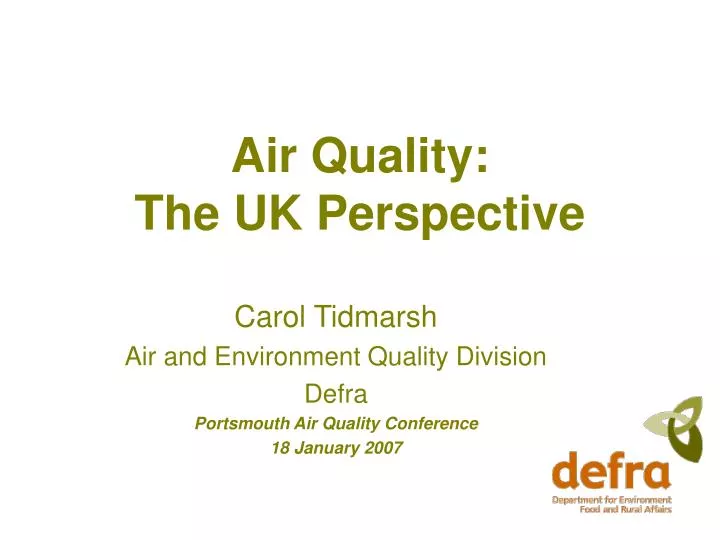 air quality the uk perspective