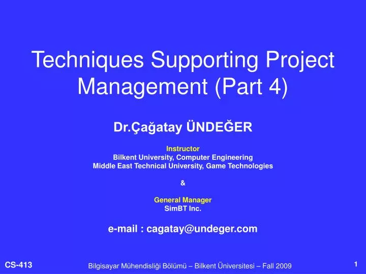 techniques supporting project management part 4