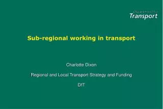 Sub-regional working in transport