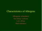 Characteristics of Allergens - slide 1