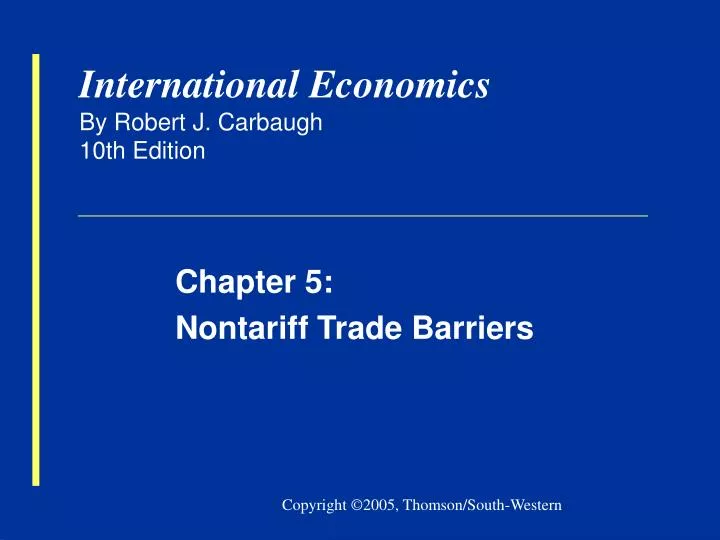 international economics by robert j carbaugh 10th edition