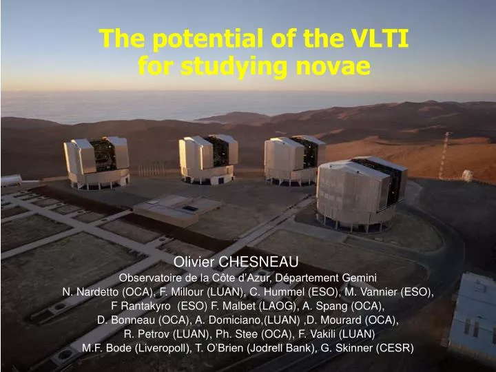 the potential of the vlti for studying novae