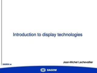 Introduction to display technologies