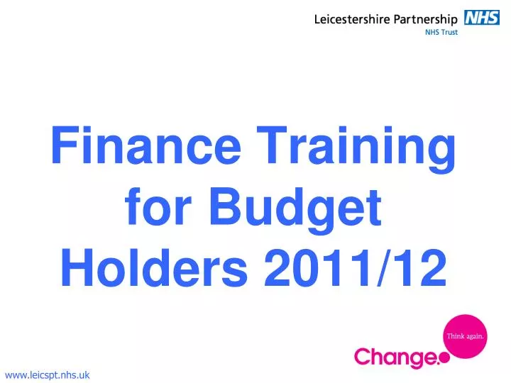 finance training for budget holders 2011 12