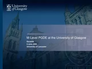 M-Level PGDE at the University of Glasgow