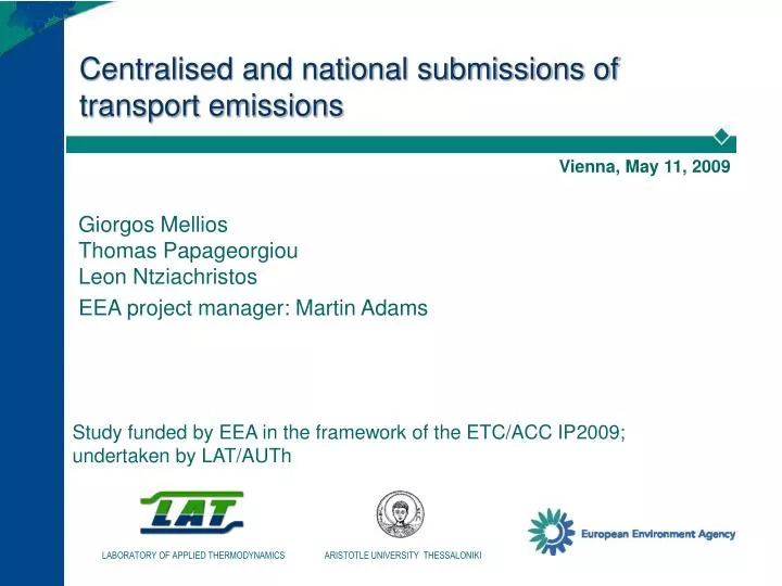 centralised and national submissions of transport emissions