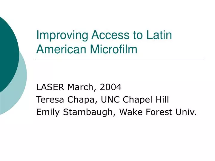 improving access to latin american microfilm