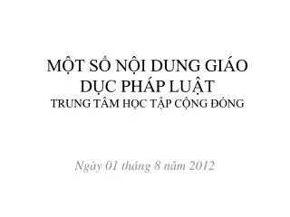 m t s n i dung gi o d c ph p lu t trung t m h c t p c ng ng