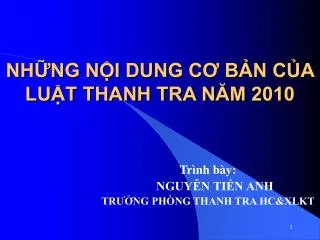 nh ng n i dung c b n c a lu t thanh tra n m 2010