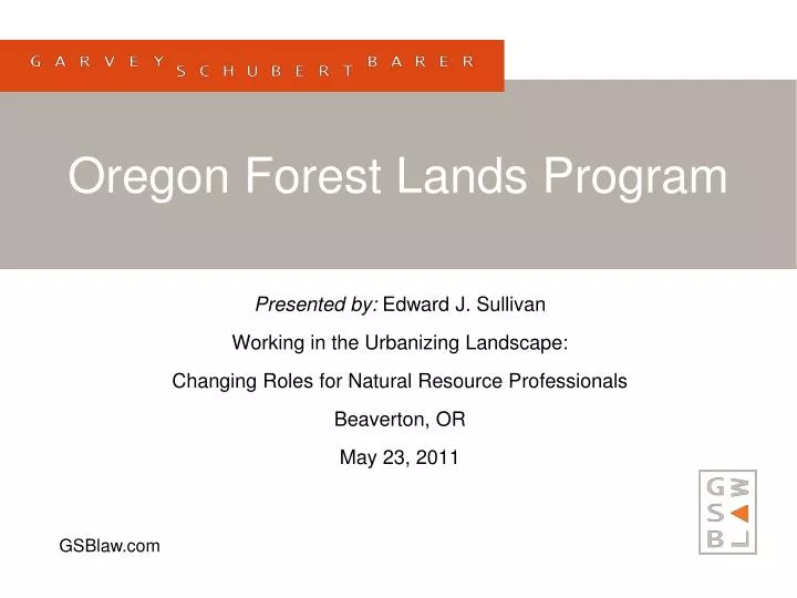 oregon forest lands program