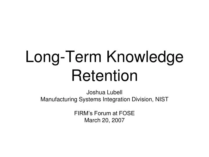 long term knowledge retention