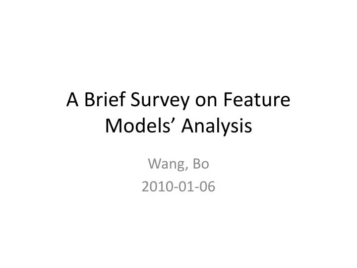 a brief survey on feature models analysis