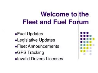 Welcome to the Fleet and Fuel Forum