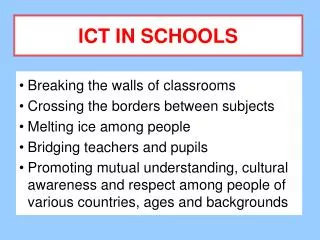 ICT IN SCHOOLS