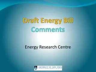 Draft Energy Bill Comments
