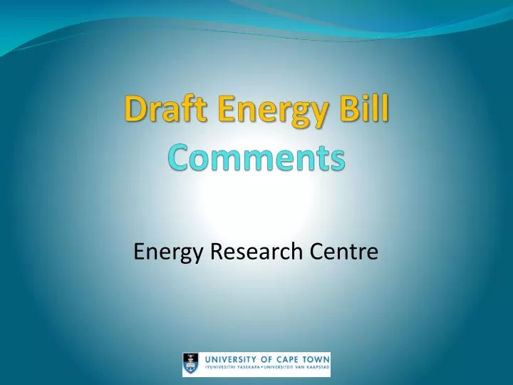 draft energy bill comments