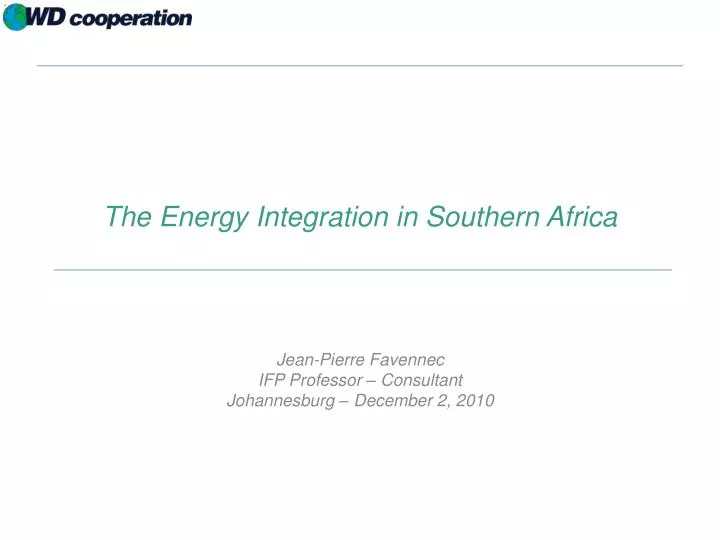 the energy integration in southern africa