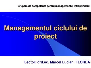 managementul ciclului de proiect