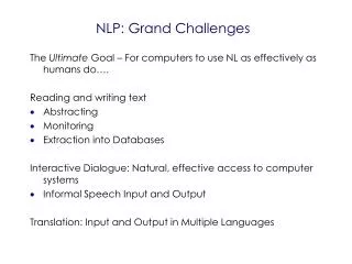 NLP: Grand Challenges