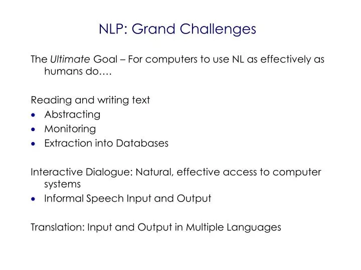 nlp grand challenges