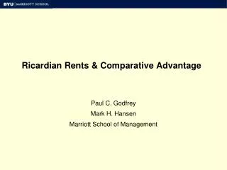 Ricardian Rents &amp; Comparative Advantage