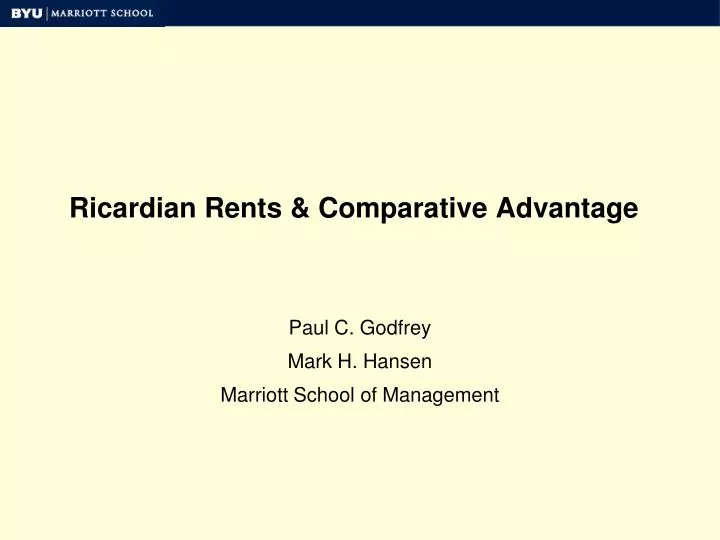ricardian rents comparative advantage