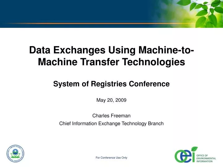 data exchanges using machine to machine transfer technologies