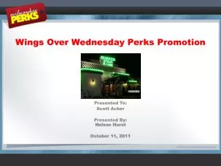 Wings Over Wednesday Perks Promotion