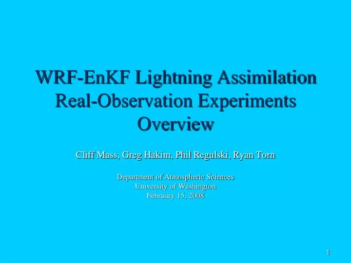 wrf enkf lightning assimilation real observation experiments overview
