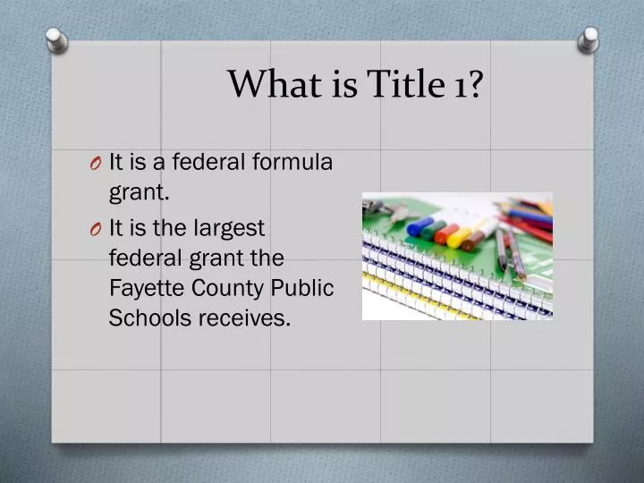 what is title 1