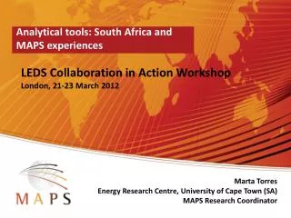 Analytical tools: South Africa and MAPS experiences