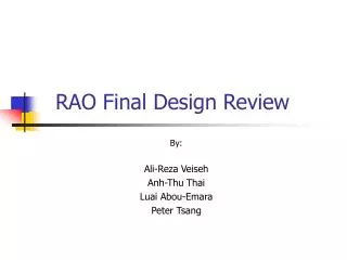 RAO Final Design Review
