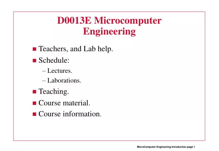 d0013e microcomputer engineering