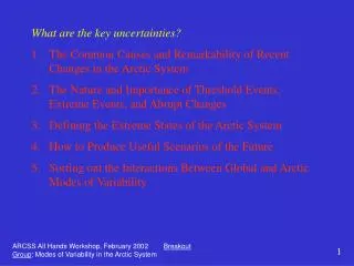 What are the key uncertainties?