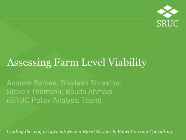 assessing farm level viability