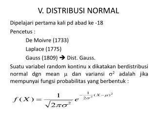 v distribusi normal
