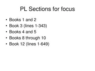PL Sections for focus