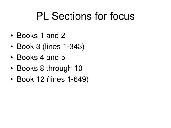 pl sections for focus