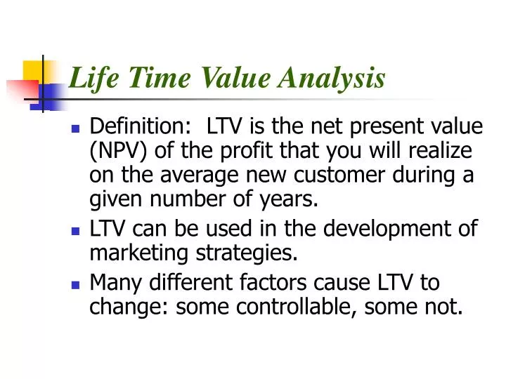 life time value analysis