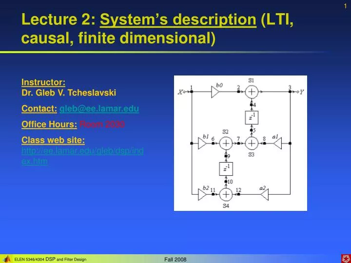 lecture 2 system s description lti causal finite dimensional