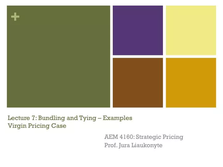 lecture 7 bundling and tying examples virgin pricing case