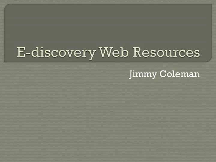 e discovery web resources