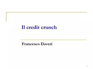 il credit crunch