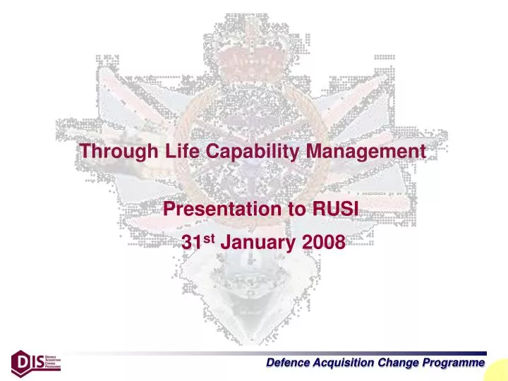 through life capability management