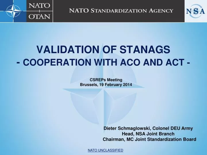 validation of stanags cooperation with aco and act