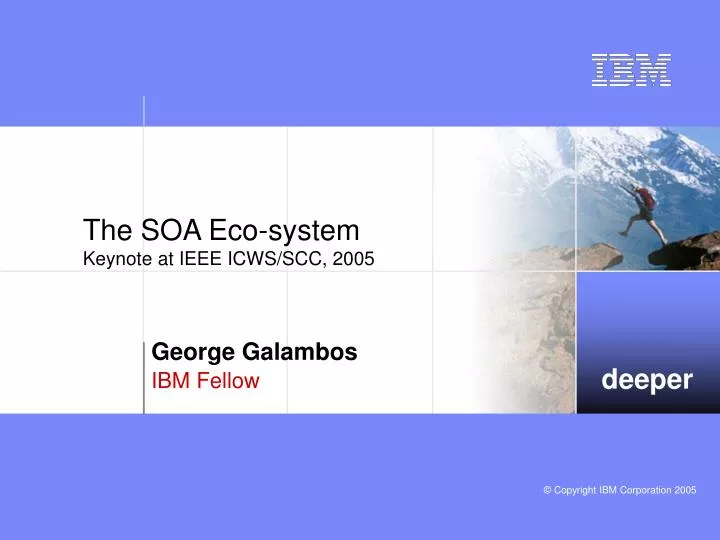 the soa eco system keynote at ieee icws scc 2005