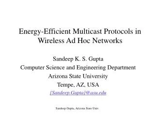 Energy-Efficient Multicast Protocols in Wireless Ad Hoc Networks