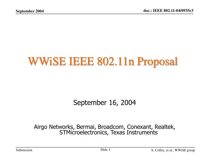 wwise ieee 802 11n proposal