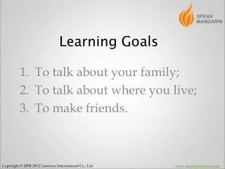 Learning Goals