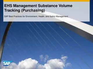 EHS Management Substance Volume Tracking (Purchasing)